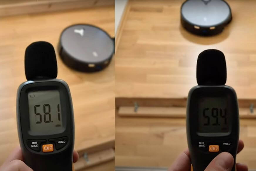 Die Lautstärke beider Roboter wird im Test in verschiedenen Reinigungsmodi gemessen und miteinander verglichen.